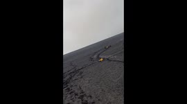 Panic erupts as man's CRAZY 'Volcanoboarding' adventure goes terribly wrong