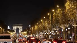 Christmas lights inaugurated on the Champs Elysees in Paris, France