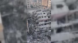 Home destroyed by the Israeli air strike in Beit Lahia, northern Gaza Strip