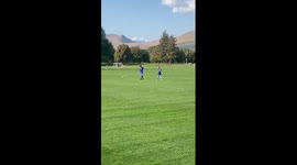 High school football freestyler's incredible neck stall