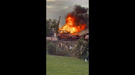 People watch in horror as car is engulfed in flames on Herne Bay Beach