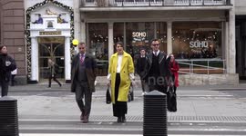 Simon Blake, Nicola Thorp and Colin Seymour arrive at Royal Courts Of Justice in London, UK