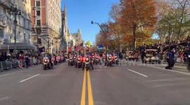NYPD Launches Macy's Thanksgiving Day Parade with Well-Wishes for Festive Celebrations in New York, NY, USa