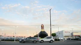 A giant turkey on thanksgiving day in the gardena neighborhood of Los angeles california