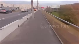 Bicycle collision on narrow road: unexpected encounter