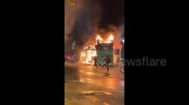 Dublin riot: Bus torched in violence following stabbings in Irish capital