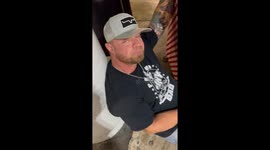 Man runs after a bus at airport after wife pranks him that they had to board it