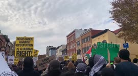 Pro-Palestinian Protesters Chant, “No shopping while bombs are dropping!” in Georgetown on Black Friday.