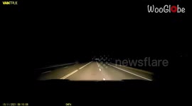 Driver sends hasty buck flying across the road following unfortunate collision