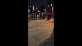 Dublin Riot Police clearing street, during Thursday nights protest