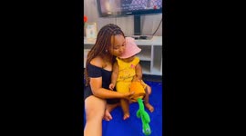Baby starts crying after her mimicking cactus gives her a scare *Hilarious*