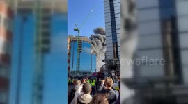 Worker Rescued From Burning Rooftop In Reading, England