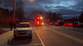 Firefighters Escorts Santa Through the Community in Cedar, US