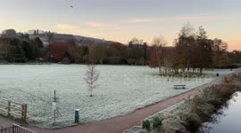 Frosty scenes for dog walkers in Stroud, Gloucestershire, as temperatures plummet across UK