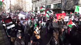 Pro-Palestine march calling for a permanent ceasefire in Gaza begins in London