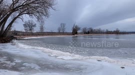 US: Ice Begins To Form On Lake Superior In Wisconsin