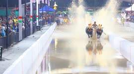 Longer Version; Kambala, a popular buffalo racing contest of the coastal Karnataka region make a splash in IT Capital in Southern India