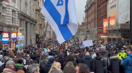 Crowds filled Whitehallas in National March Against Anti-semitism in London