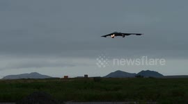 B-2 Spirit stealth bomber night time maintenance in Iceland