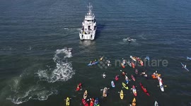 Arrests made as climate activists on kayaks blockade Australian coal port