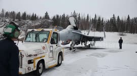 Freezing Winds 23: Towing F/A-18 Hornets in the snow