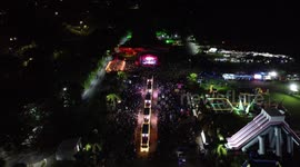 Aerial view of the Coca-Cola Christmas tree inaugurated at Parque Villa Lobos in São Paulo