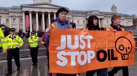 Just Stop Oil activists swiftly arrested after slow march protest in London