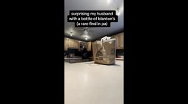 Husband Screams in Excitement When Surprised With Special Gift