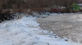 Cool ice balls mixed in with the icy waves on Lake Superior
