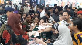 World famous beautician Shahnaz Hussain interacts with Visitors at IITF