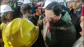 India: Moment first workers freed after being trapped in collapsed tunnel for 17 days