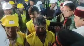 Indian workers successfully evacuated from collapsed tunnel after being trapped for weeks