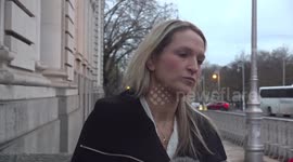 Helen McEntee speaks to media in Dublin, Ireland