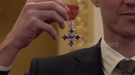 Jonny Evans, Sarah Hunter, and Amy Fern receive honours at Buckingham Palace in London, UK