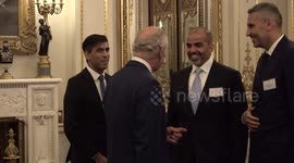 The King hosts a reception at Buckingham Palace to mark the end of the Global Investment Summit in London, UK