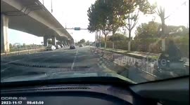 Intersection chaos: shocking video captures electric motorcycle collision in Anhui, China