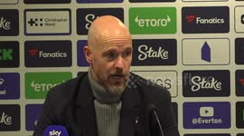 Erik ten Hag reacts to Man Utd win over Everton in Liverpool, UK