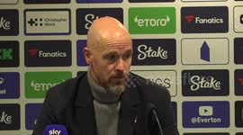 Everton 0 - 3 Man Utd: Erik ten Hag post-match press conference in Liverpool, UK