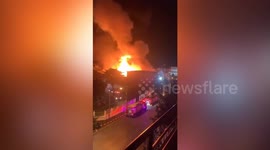 Fire tears through warehouses in northern Thailand