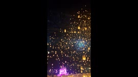 Hundreds of lanterns illuminate sky over northern Thailand