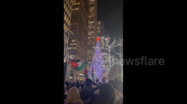US: Pro-Palestine Protesters Rally Near Rockefeller Center Ahead Of Tree Lighting Ceremony 2