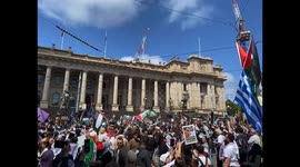 Pro-Palestinian demonstration outside Parliament of Victoria, Melbourne