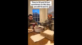 Playful chaos: sibling shenanigans at the dinner table in Kannapolis, NC