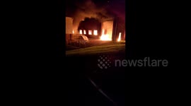 Massive fire erupts leading to partial building collapse in Kingswinford