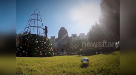 Merry Main Street Prepares for Grand Tree Lighting in Frisco, TX, USA