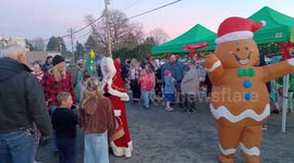 Mrs Claus and others at Aldergrove Tree Lighting Event in Langley, Canada