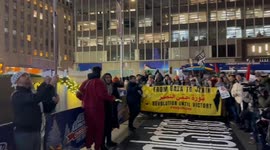 Pro-Palestinian rally at Rockefeller Center amid ongoing Gaza conflict