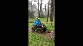 Ramp mishap: 4-wheel motorbike stunt ends in unexpected fall