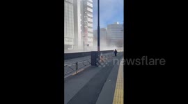 Japan: Vehicle Catches Fire In Central Tokyo Sending Smoke Into Air