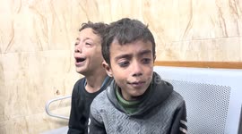 Injured Palestinians (includ children) are brought to a hospital following an Israeli strike in Dair El-Balah
